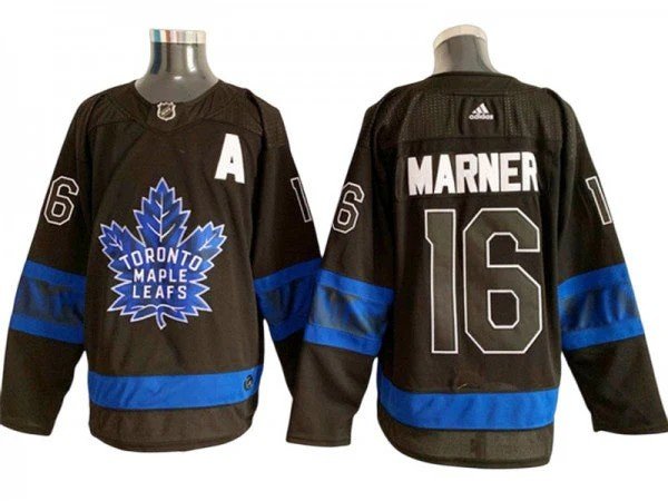 Men's Toronto Maple Leafs #16 Mitch Marner Black Alternate Authentic Jersey
