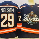 Mens New York Islanders #29 Brock Nelson Navy 2022 Reverse Retro Primegreen Jersey