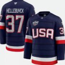 USA #37 Connor Hellebuyck Navy 2025 4 Nations Face-Off Stitched Jersey