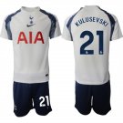Men's Tottenham Hotspur #21 Dejan Kulusevski 2025-26 White Home Soccer Jersey Suit