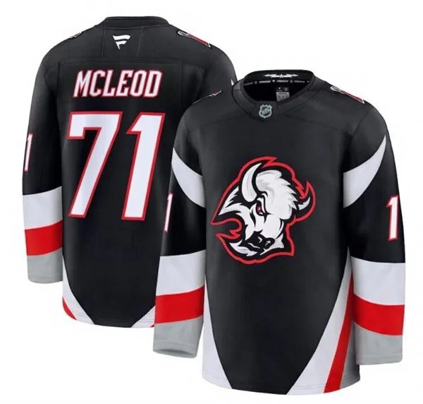 Men's BUF #71 Ryan McLeod stitched Black Alternate Premium Jersey