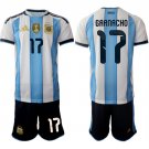 Men's Argentina #17 GARNACHO National Team FIFA x World Cup 2026 Home White Jersey