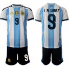 Men's Argentina #9 J.ALUAREZ National Team FIFA x World Cup 2026 Home White Jersey
