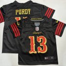 Toddler Little Kid 49ers #13 Brock Purdy Black Football Jersey