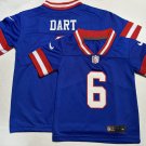 Toddler Little Kid Giants #6 Jaxson Dart Blue Football Jersey