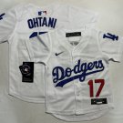 Toddler Little Kid Dodgers #17 Shohei Ohtani White Baseball Jersey