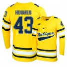 Men's Michigan Wolverines #43 Quinn Hughes Yellow Hockey Jersey