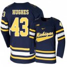Men's Michigan Wolverines #43 Quinn Hughes Navy Hockey Jersey