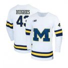 Men's Michigan Wolverines #43 Quinn Hughes White Hockey Jersey