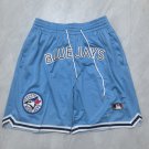 Men's Toronto Blue Jays JUST DON Basketball Shorts Blue Zipper Pants