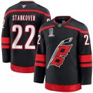 Hurricanes #22 Logan Stankoven Black 2026 Stanley Cup Champions Stitched Jersey