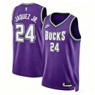 Mens Milwaukee Bucks #24 Jaime Jaquez Jr. Purple Classic Edition Jersey