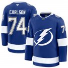 Mens Tampa Bay Lightning #74 John Carlson Fanatics Home Blue Premium Jersey