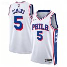 76ers #5 Anfernee Simons White Association Edition Swingman Jersey