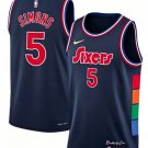 76ers #5 Anfernee Simons City Edition Swingman Jersey Navy