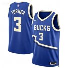 Bucks #3 Myles Turner City Edition Swingman Jersey Blue