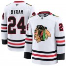 Mens Chicago Blackhawks #24 Bowen Byram Away White Jersey