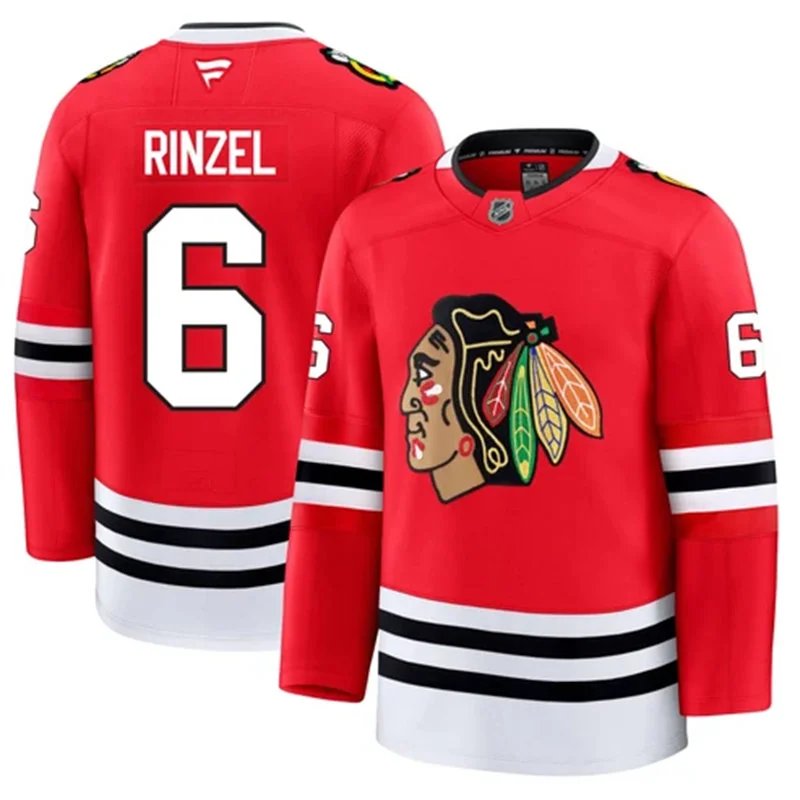 Mens CHI #6 Sam Rinzel Home Red Jersey