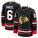 Mens Chicago Blackhawks #6 Sam Rinzel Black Alternate Jersey