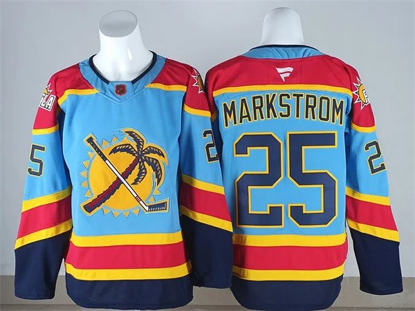 Men's Florida Panthers #25 Jacob Markstrom Light Blue Reverse Retro 2.0 Jersey
