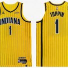 Pacers #1 Obi Toppin 2026 Yellow Pinstripes Statement Edition Swingman Jersey