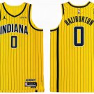 Pacers #0 Tyrese Haliburton 2026 Yellow Pinstripes Statement Edition Swingman Jersey
