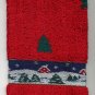 Red Christmas Towel 3 pc set Santa in Sleigh Green Tree