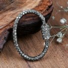 Pave Diamond Oval Lobster Clasps 925 Sterling Silver Jewelry Findings Lock Clasp