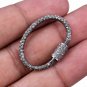 Pave Diamond Oval Lobster Clasps 925 Sterling Silver Jewelry Findings Lock Clasp
