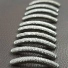 Pave Diamond Tube Beads 925 Silver Long Tunnel Bead For Bracelet Jewelry Finding