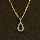 Pear Shaped Diamond Pendant Necklace 14k Solid Gold Teardrop Diamond Pendant. Pear Shaped Diamond Pendant Necklace 14k Solid Gold Teardrop Diamond Pendant.