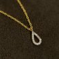 Pear Shaped Diamond Pendant Necklace 14k Solid Gold Teardrop Diamond Pendant.