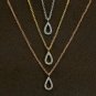 Pear Shaped Diamond Pendant Necklace 14k Solid Gold Teardrop Diamond Pendant.
