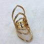 Diamond Long Ring 14k Gold Full Finger Ring Bridal Jewelry Wedding Gift Ring.