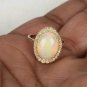Natural Pave Diamond Ethiopian Opal Gemstone Cocktail Ring 14k Gold HandmadeRing