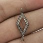 Pave Diamond Double Bail Connector 925 Silver Diamond Charm Jewelry Findings.