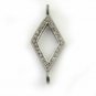 Pave Diamond Double Bail Connector 925 Silver Diamond Charm Jewelry Findings.
