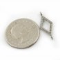 Pave Diamond Double Bail Connector 925 Silver Diamond Charm Jewelry Findings.