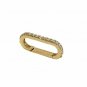 Diamond Oval Clasps 14k Solid Gold Enhancer Charms Pendant Lobster Claw Findings