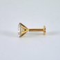 Diamond Nose Ear Stud 14k Gold Solitaire Diamond Threaded Pin Wedding Gift.