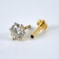 Diamond Nose Ear Stud 14k Gold Solitaire Diamond Threaded Pin Wedding Gift.