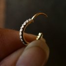 Genuine Diamond Clicker Ring For Nose 14k Gold Nose Cartilage Conch Helix Hoop.