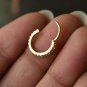 Genuine Diamond Clicker Ring For Nose 14k Gold Nose Cartilage Conch Helix Hoop.