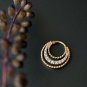 Natural Diamond Septum Clicker Piercing 14k Gold 3 Concentric Line Halo Hoop.