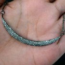 Handmade Natural Diamond Moon Necklace 925 Silver Half Moon Pendant Jewelry Gift