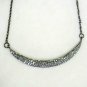 Handmade Natural Diamond Moon Necklace 925 Silver Half Moon Pendant Jewelry Gift