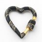 1Pc Pave Diamond Heart Carabiner Enamel Screw Clasp Sterling Silver Diamond Lock