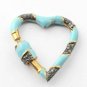 1Pc Pave Diamond Heart Carabiner Enamel Screw Clasp Sterling Silver Diamond Lock