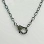 Pave Diamond Lobster Clasps Necklace 925 Silver Diamond Lock Clasps Necklace.