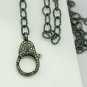 Pave Diamond Lobster Clasps Necklace 925 Silver Diamond Lock Clasps Necklace.